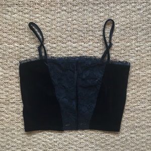 Black Velvet and Lace crop top